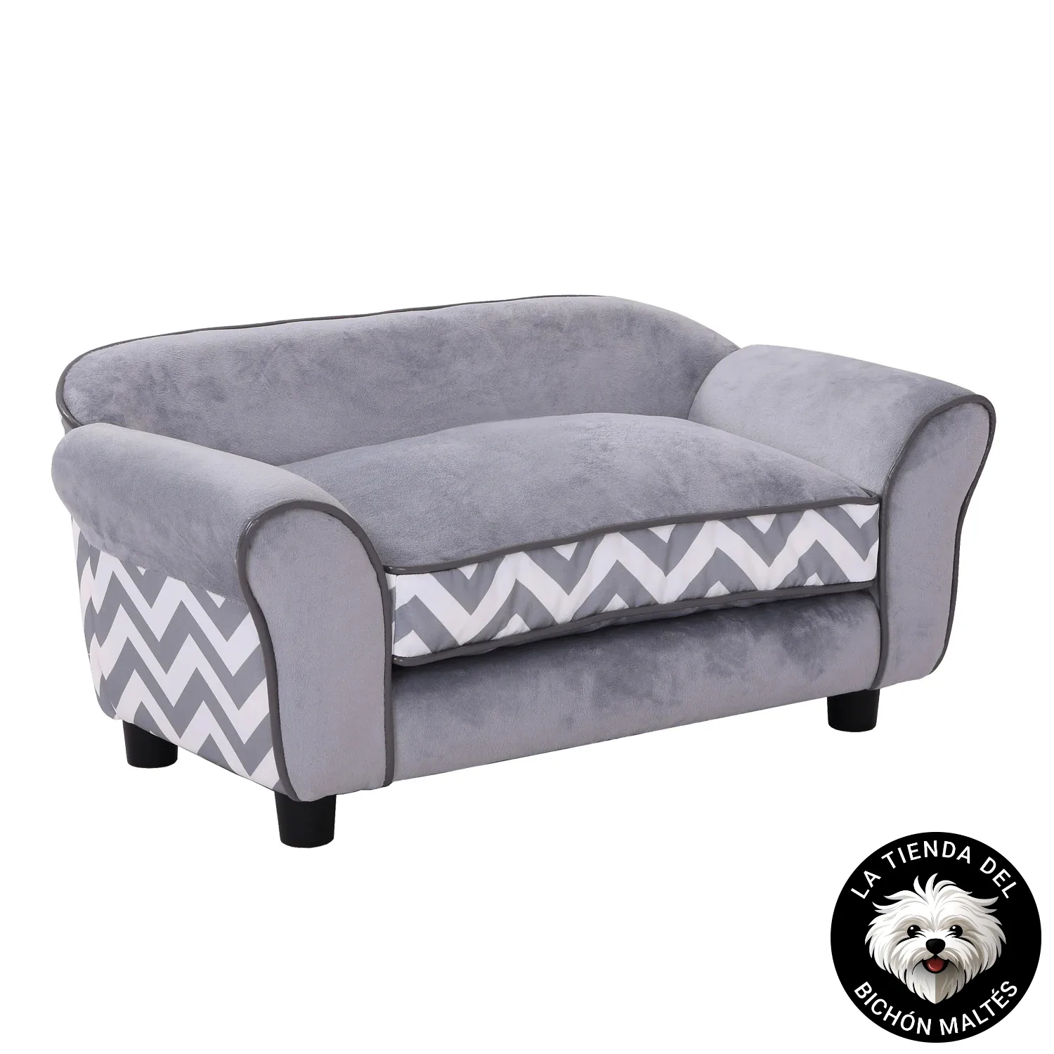 Sofá de Lujo para Perros Estilo Chevrón