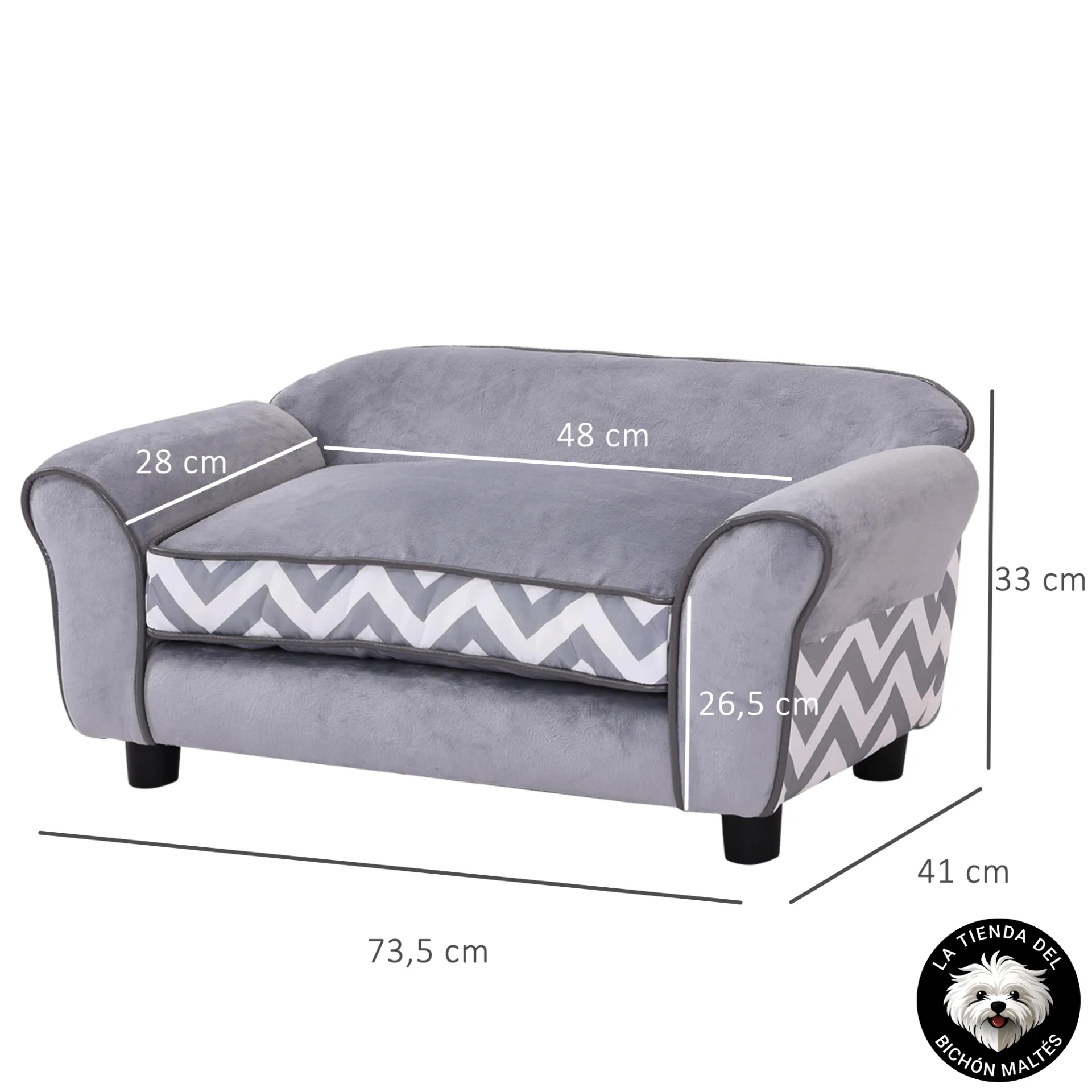 Sofá de Lujo para Perros Estilo Chevrón