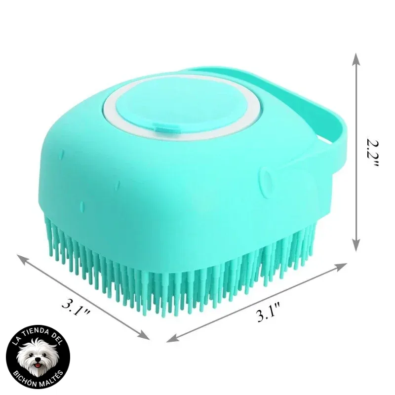 Cepillo con Depósito para Champú para Perros - Varios Colores Pasteles