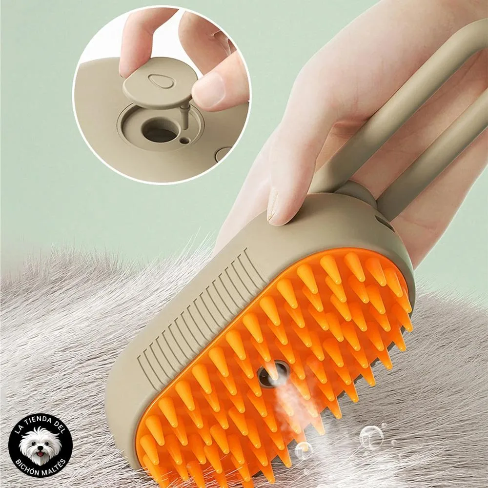 Cepillo de Silicona con Pulverización para Mascotas