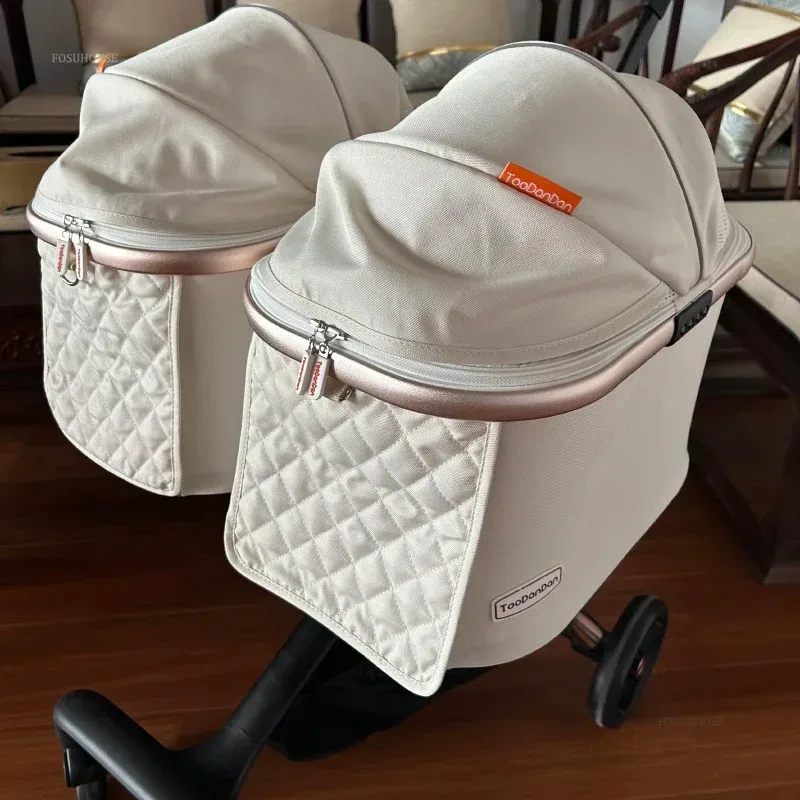 Carrito De Paseo Doble Con Transportin Desmontable Para 2 Perros