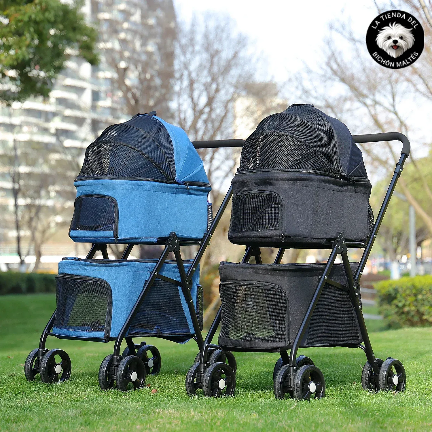Ambos Colores Carrito Doble con Cesta Extraible para Malteses