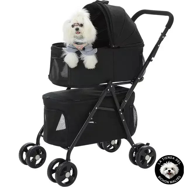 Carrito Doble con Cesta Extraible para Malteses