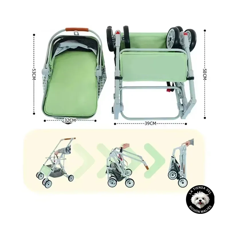 Cochecito 3 en 1 de MODA para Mascotas