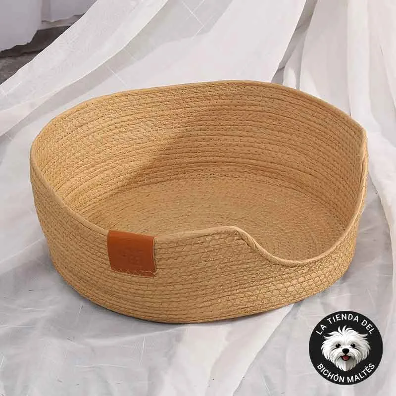 Cama Cesta Nido de Bamboo para Perros