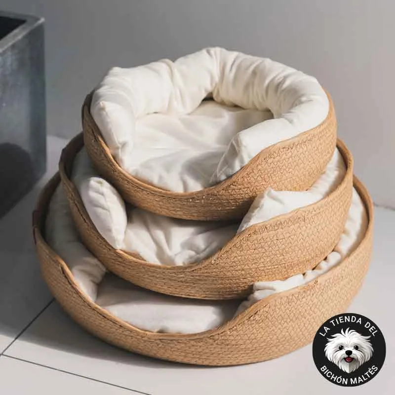 Cama Cesta Nido de Bamboo para Perros