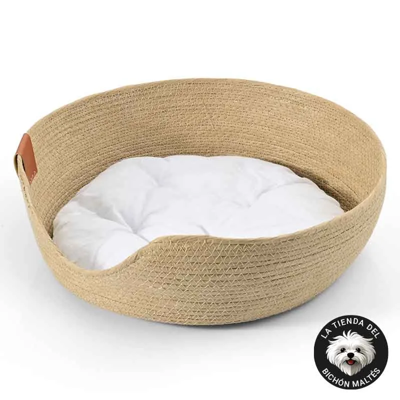 Cama Cesta Nido de Bamboo para Perros