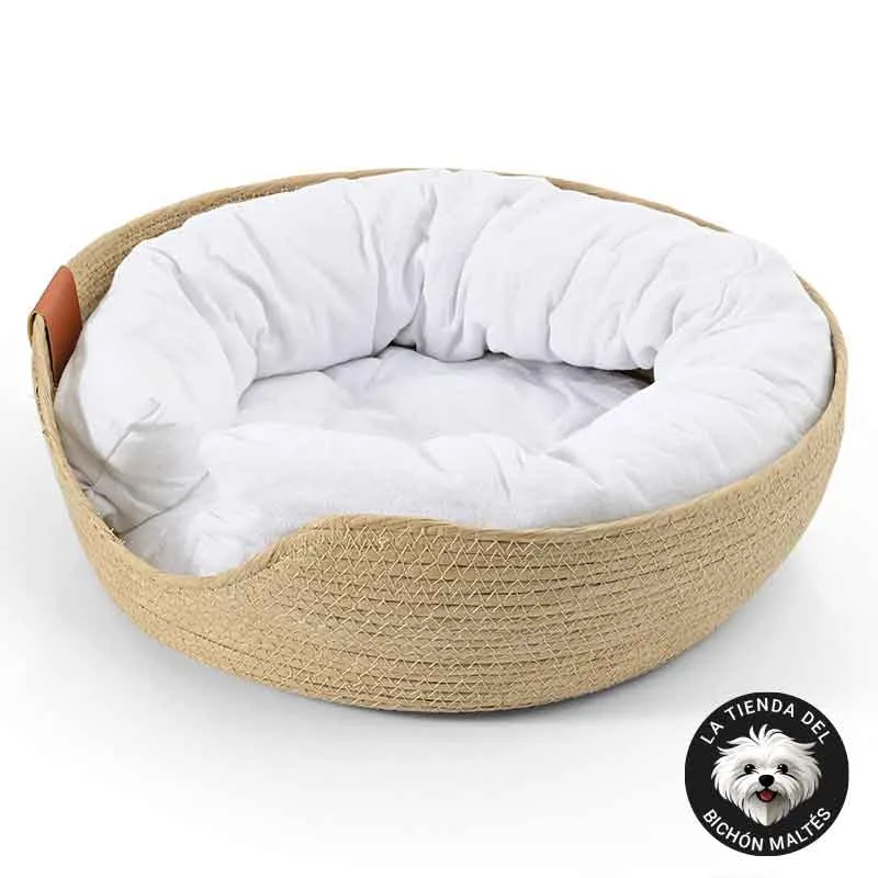 Cama Cesta Nido de Bamboo para Perros