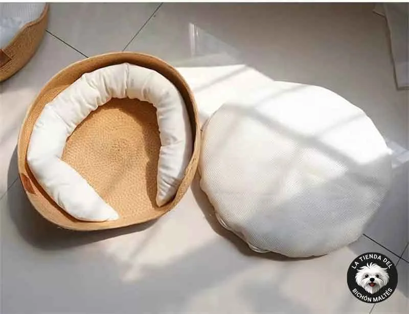 Cama Cesta Nido de Bamboo para Perros