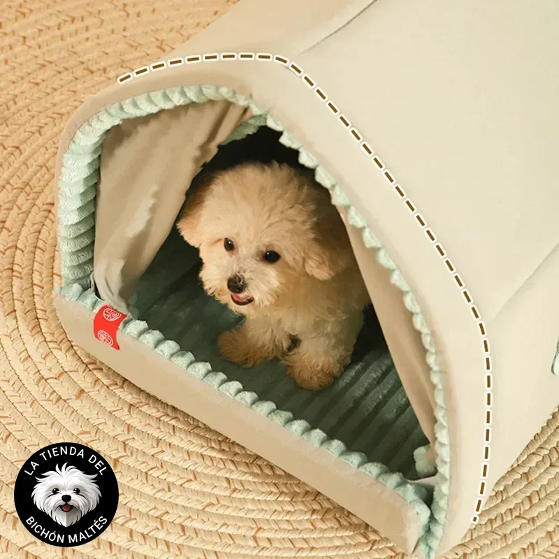 Casita para Perros Acolchada con Cortinas
