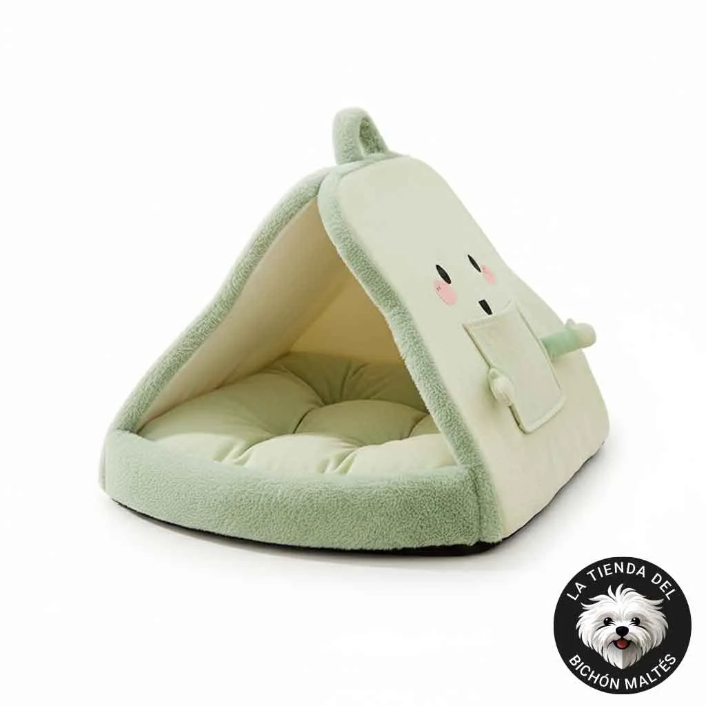 Tienda de Invierno para Perros Suave y Acogedora - Verde