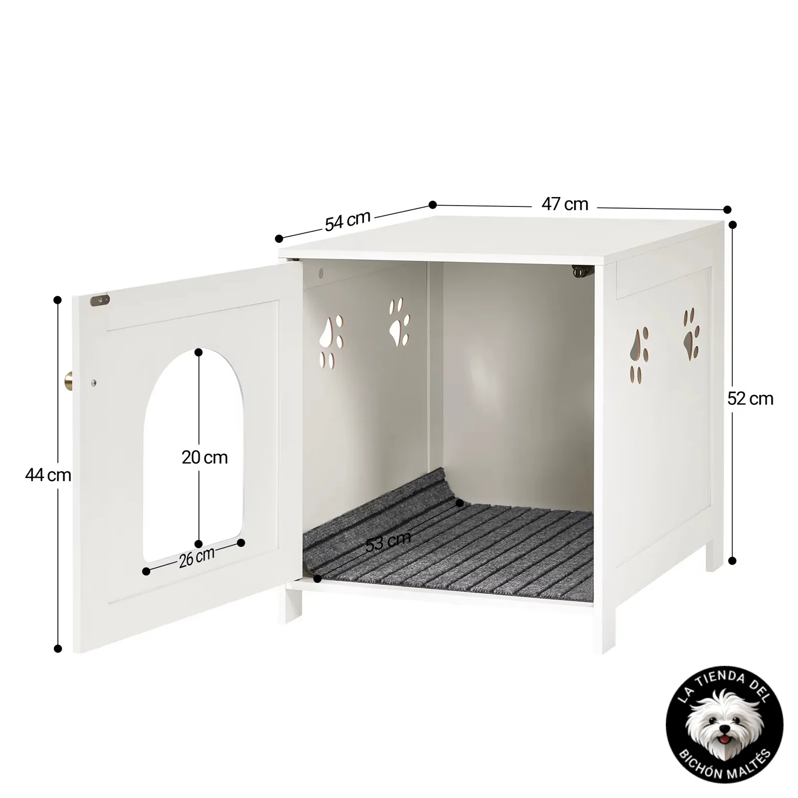 Medidas Cama Refugio Mueble de Madera para Mascotas