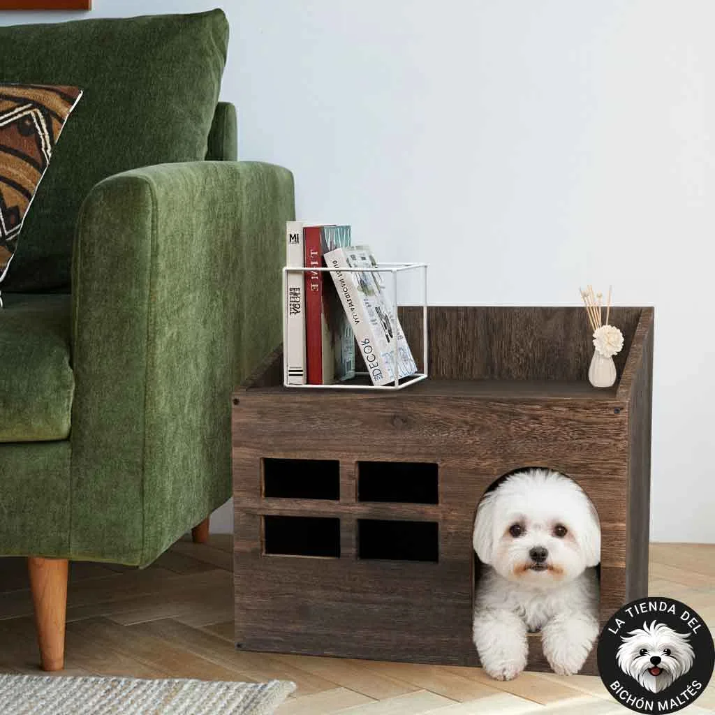 2x1 Mesa y Casa para Mascotas color Roble