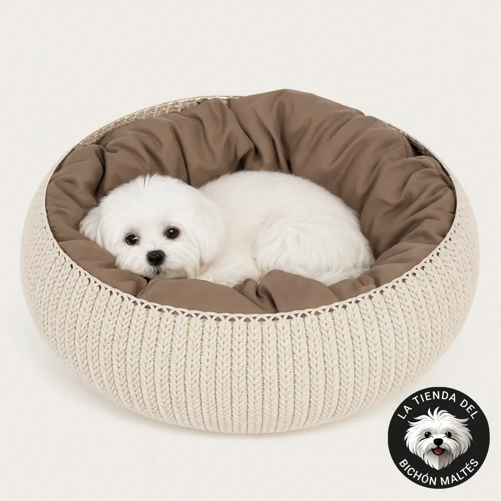 Cama Redonda Knit para Perros – Nido acolchado y elegante
