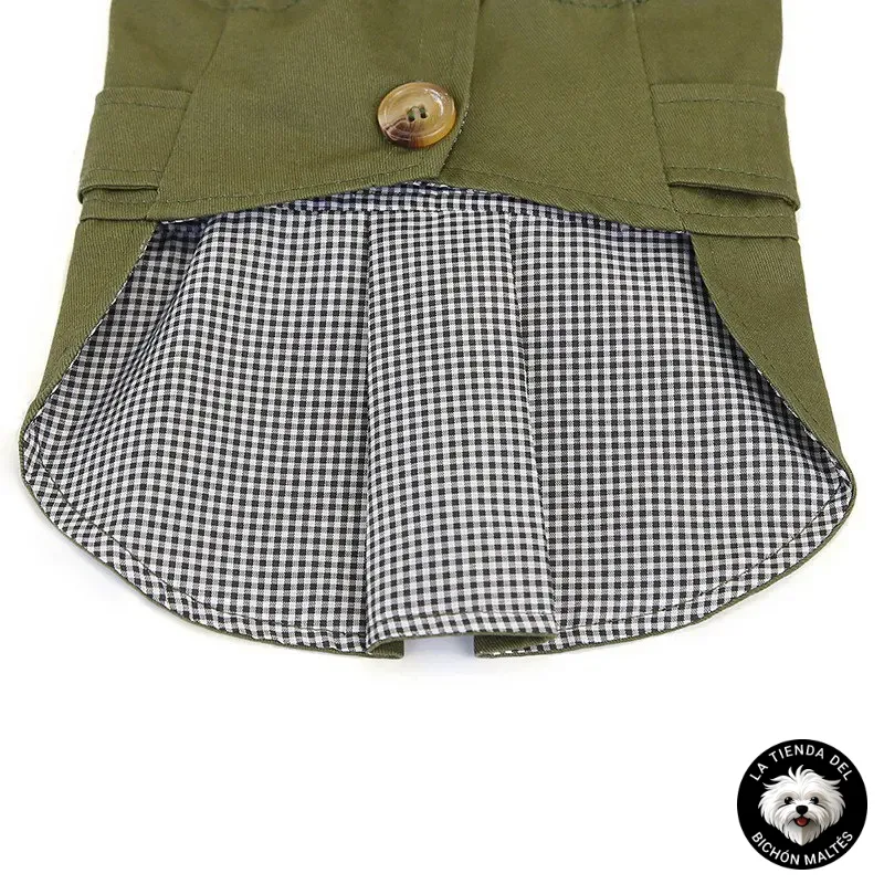 Gabardina para Bichón Maltés verde