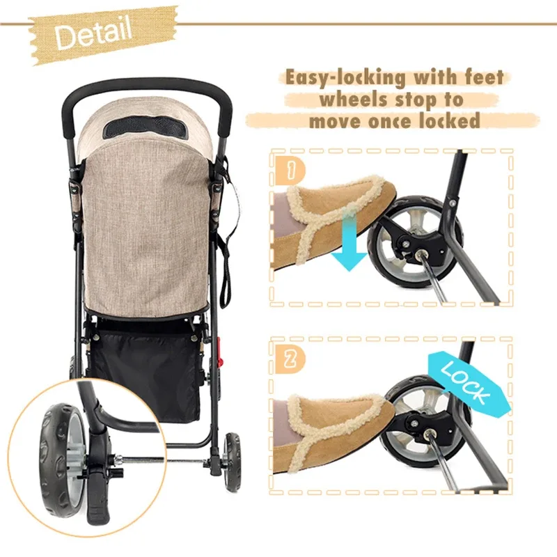 Cochecito Ultraligero para Perros Pequeños - Varios Colores - Imagen 8