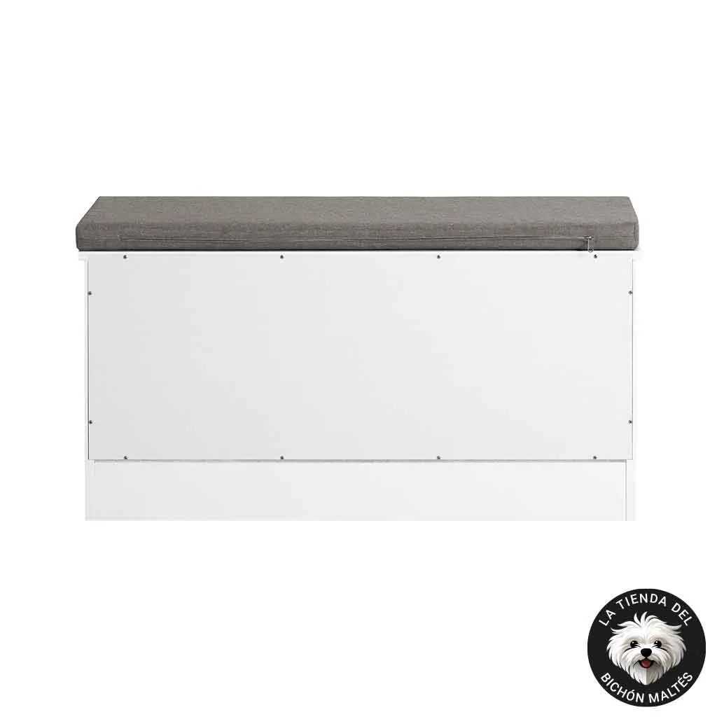 Trasera Mueble 4x1 Banco para la Cocina, Casa para Perros Pequeños, Bandeja Retractil para Comedero y Armario
