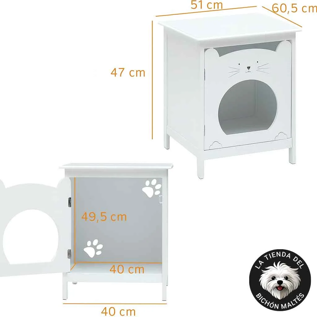 Medidas de la Mesita de Noche con Cama para Perros Pequeños Integrada