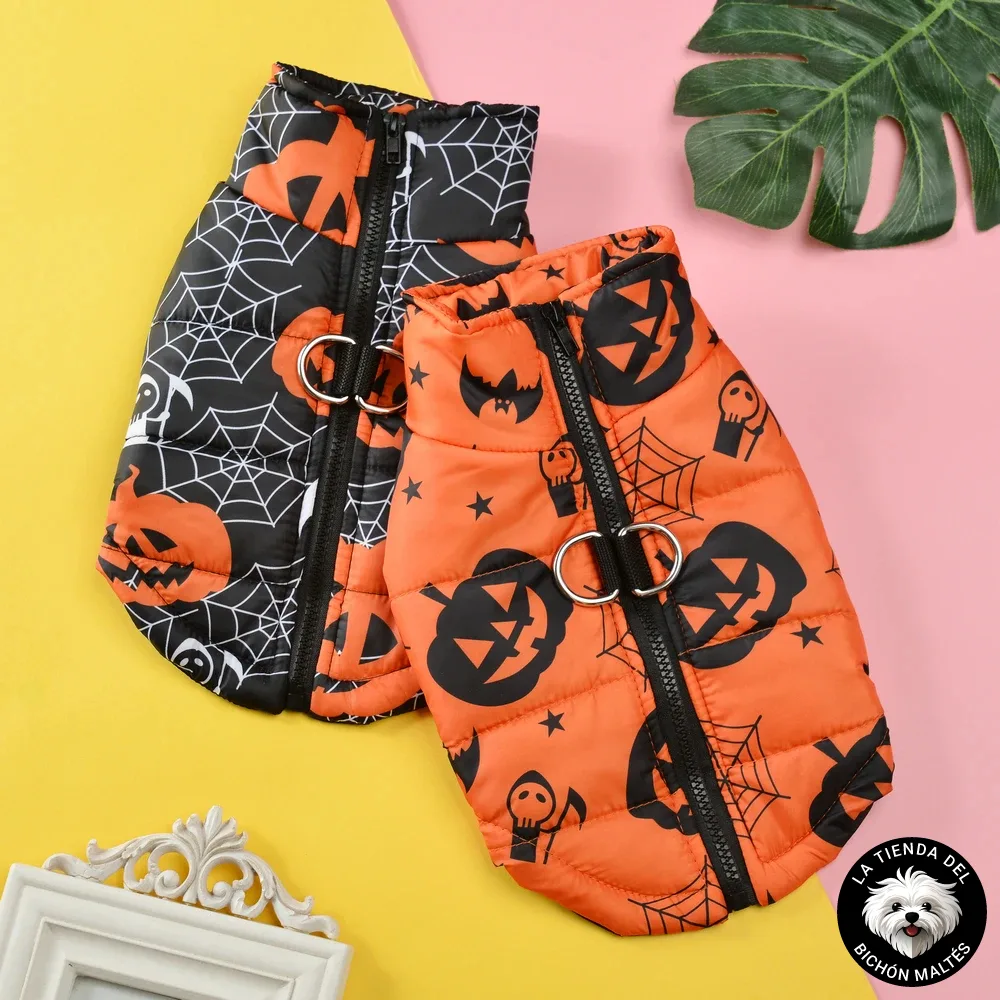 Chubasquero de Halloween para Mascotas con Arnés – Varios Diseños
