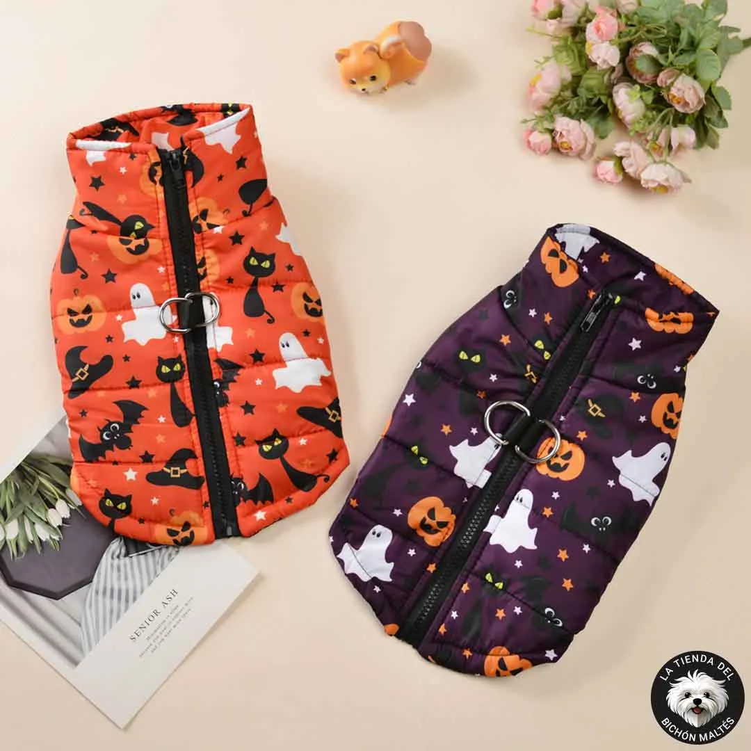 Chubasquero de Halloween para Mascotas con Arnés – Varios Diseños