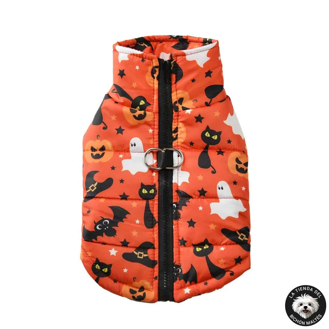 Chubasquero de Halloween para Mascotas con Arnés