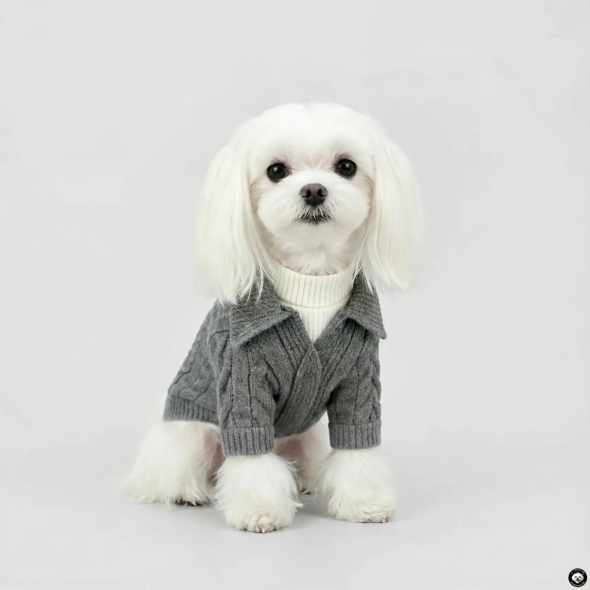 Jersey De Punto Trenzado Con Cuello Polo Elegante Para Perros Pequenos Varios Colores 3