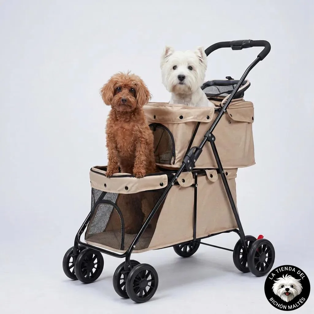 Carrito Doble con Cesta Extraible para Malteses – Varios Colores